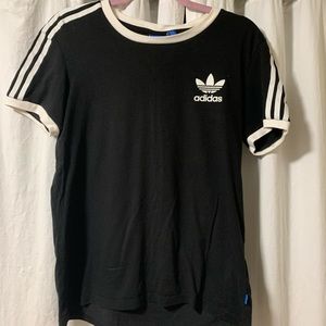 Adidas originals three stripe tee in black